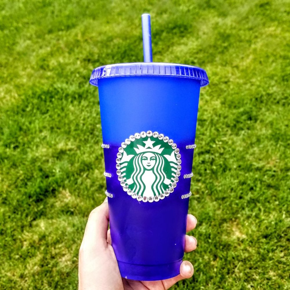Starbucks Color Changing Cups - Blinged Out! Blue